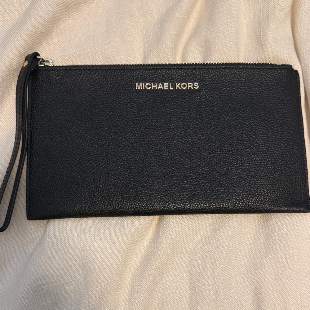 Michael Kors Black Leather Wristlet